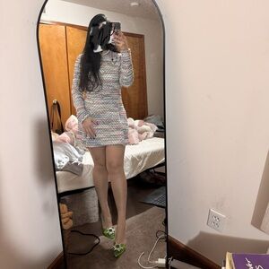 Multicolor Striped Women's Tweed Set